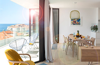 Sea view and dinning area at Elite Accommodation Apartment in Dubrovnik at Casa Bianca
