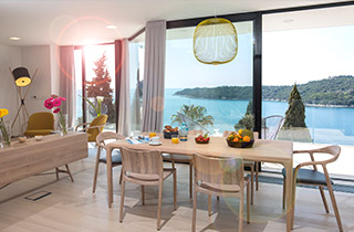 Dining room and sea view at Elite Accommodation Apartment in Dubrovnik at Casa Bianca